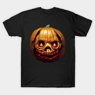 Scary Halloween Pumpkin Art T-Shirt